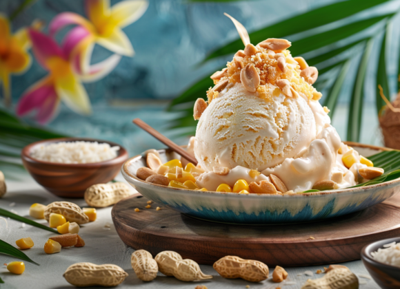 Easy Authentic Thai Coconut Ice Cream Sundae