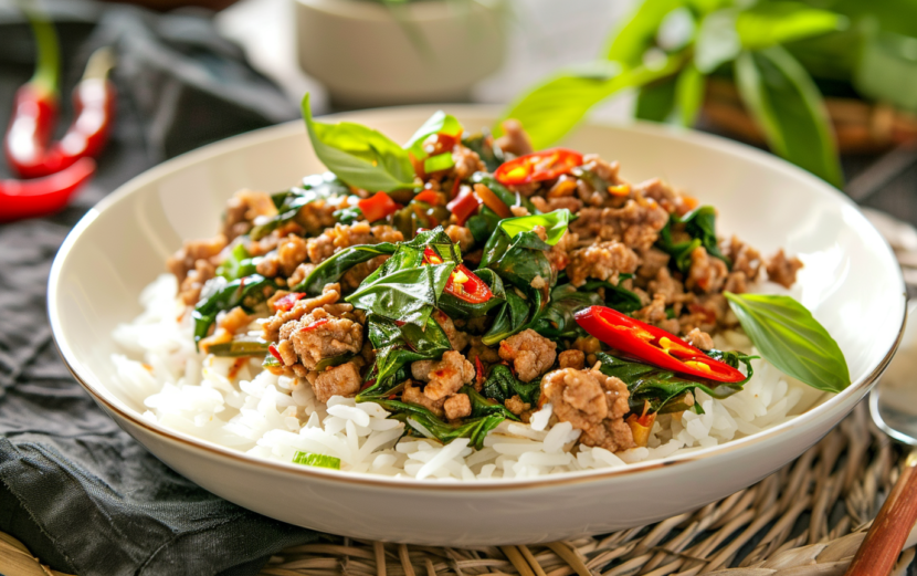 Pad Kra Pao: Easy Spicy Basil Pork Stir-Fry Pad Kra Pao: Spicy Basil Pork Stir-Fry