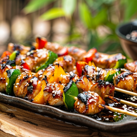 Yakitori Recipes: Charcoal-Grilled Chicken and Veggie Skewers
